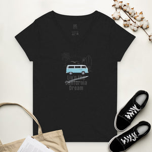 Women's Recycled V-Neck T-Shirt - "Liv'n The California Dream" - MedTheories