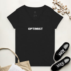 Women's Recycled V-Neck T-Shirt - "Optimist" - MedTheories